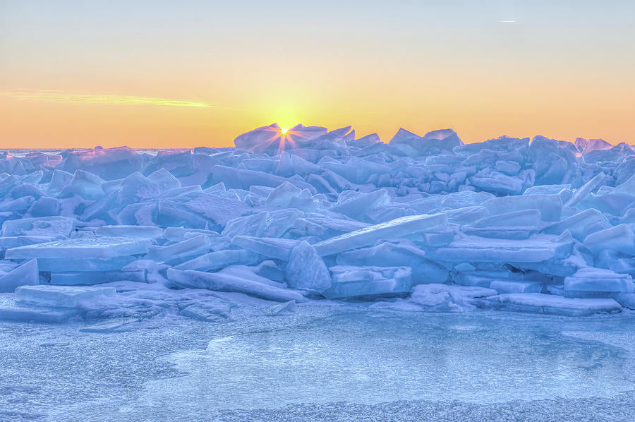 Ice Shoves on Green Bay Photograph by Paul Schultz