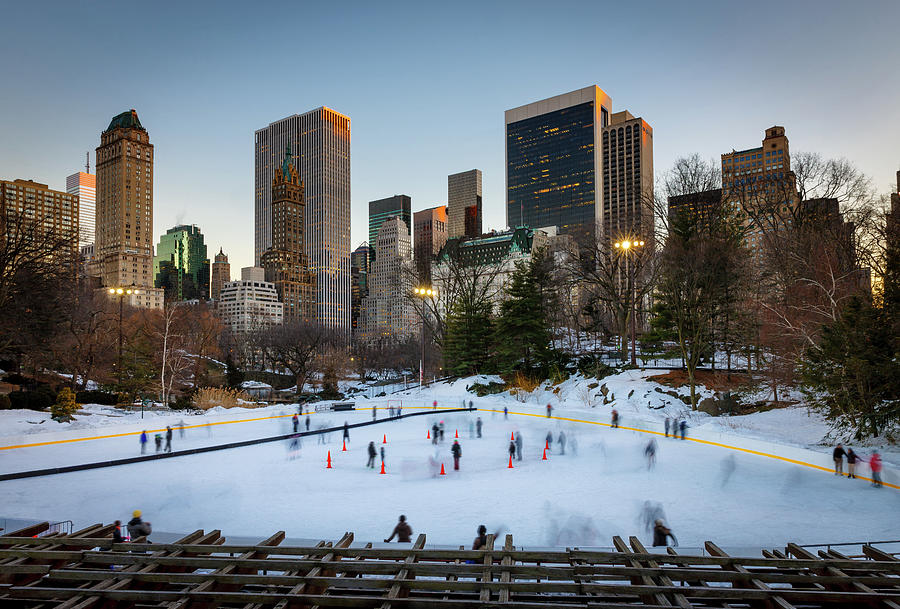 Ice skating in New York City, Wollman Rink, Central Park Photograph by ...