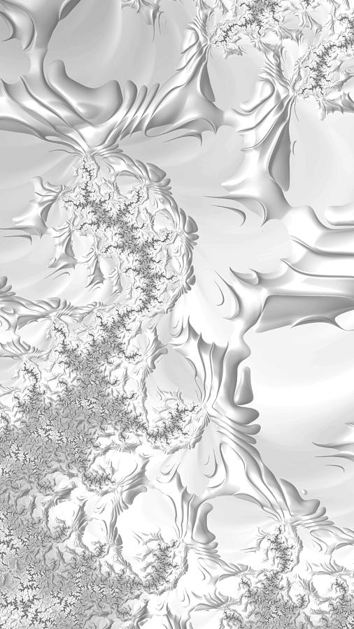 Ice Storm White Fractal Art Digital Art by Shelli Fitzpatrick