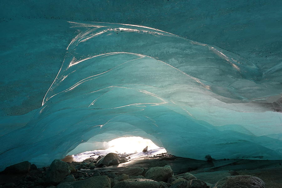 Mountain Photograph - Ice tunnel by Erik Tanghe