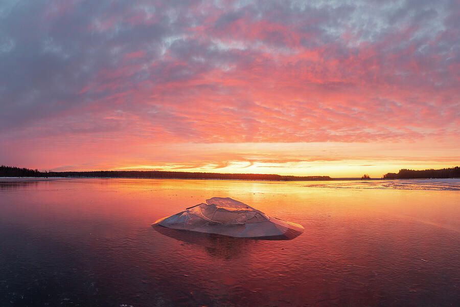 Sunset Photograph - Ice UFO at dawn by Alexey Kharitonov
