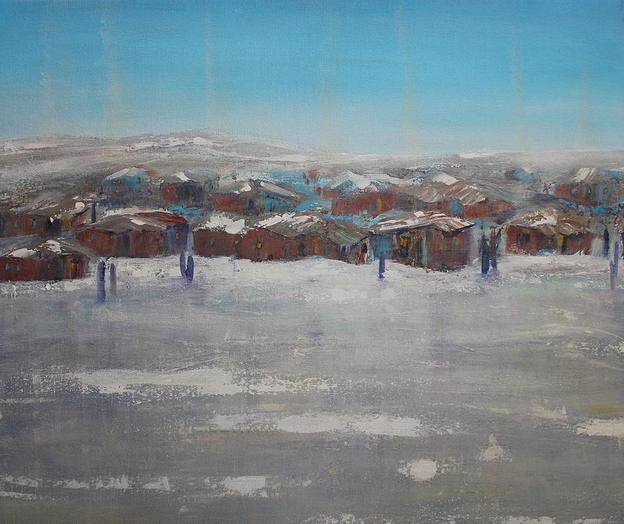 Ice Village Painting by Ruth Kamenev