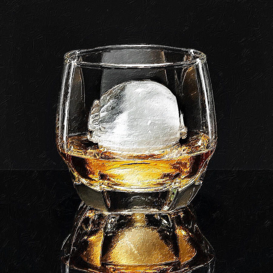Ice Whiskey Scotch Bar Art Painting Painting by Tony Rubino