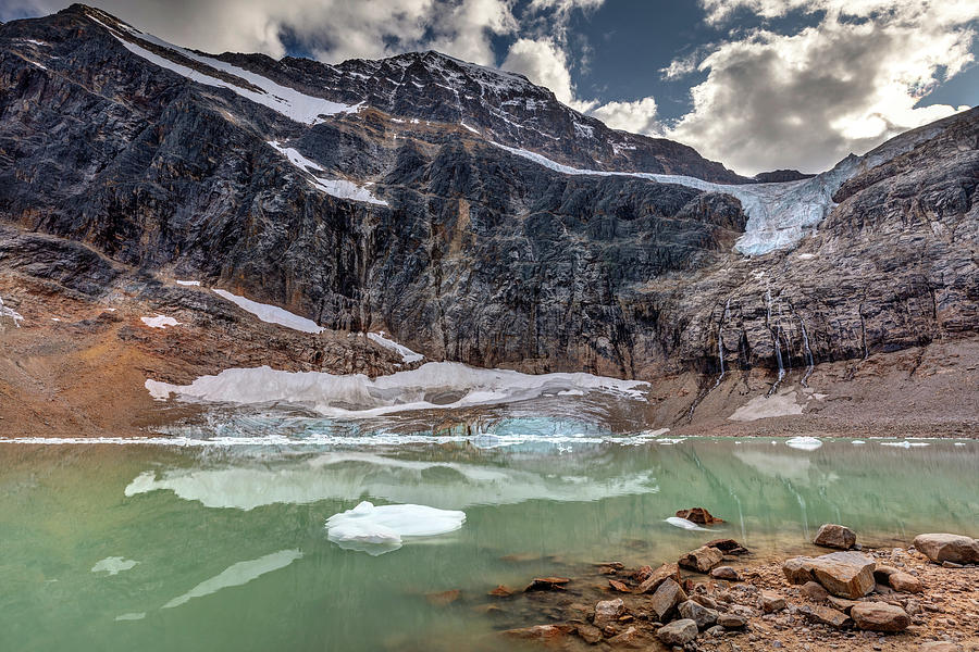 Iceberg Lake at the foot of Mount Edith Cavell Photograph by Pierre Leclerc Photography