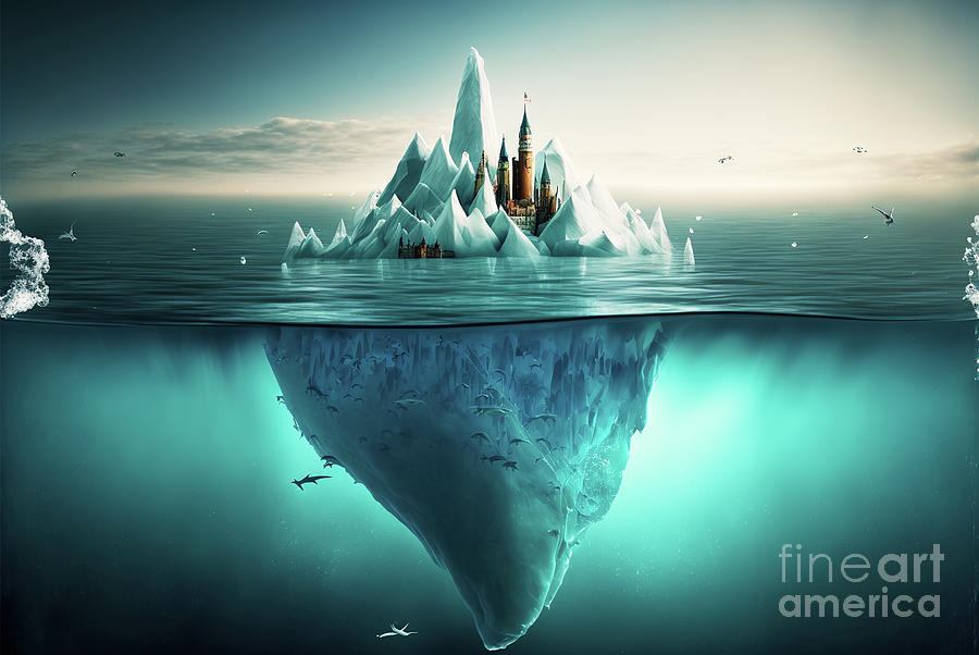 Iceberg With A City On It Painted Drawing Surreal Warming Conc   Iceberg With A City On It Painted Drawing Surreal Warming Conc Joaquin Corbalan 