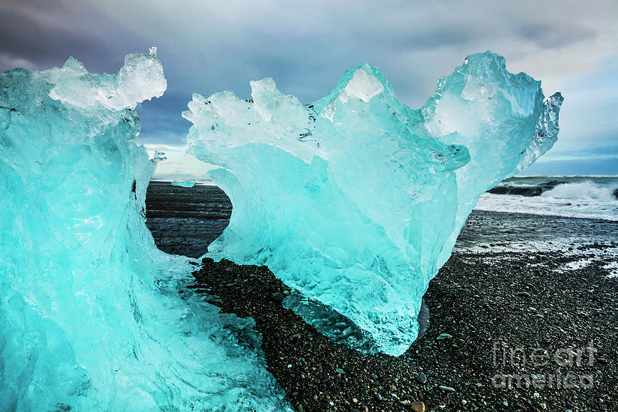  Icebergs on Jokulsarlon black beach, Iceland Photograph by Neale And Judith Clark
