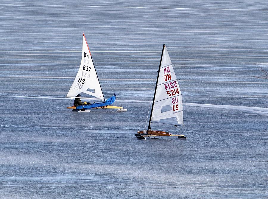 Iceboats on Lake Monona, Madison, WI Photograph by Steven Ralser
