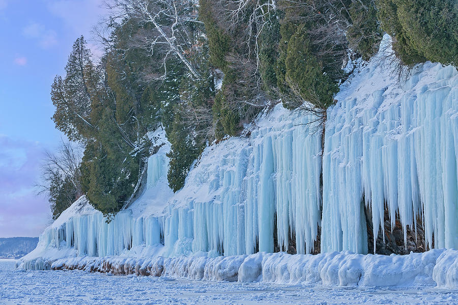 Iced Shoreline Of Grand Island Photograph By Dean Pennala - Pixels