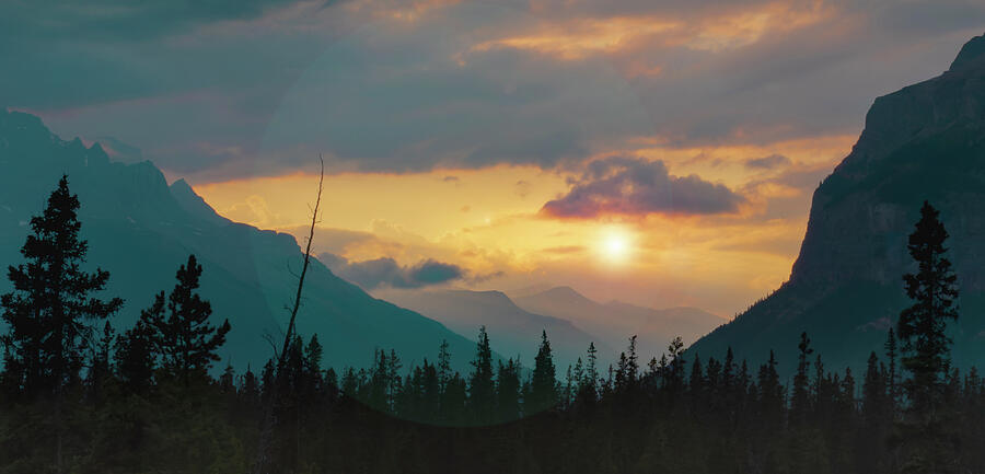 Icefields Parkway Silhouette Sunset Photograph by Norma Brandsberg