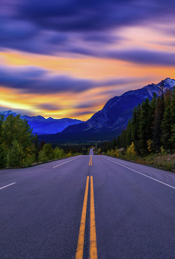 Icefields Parkway Sunset Long Exposure Photograph by Dan Sproul