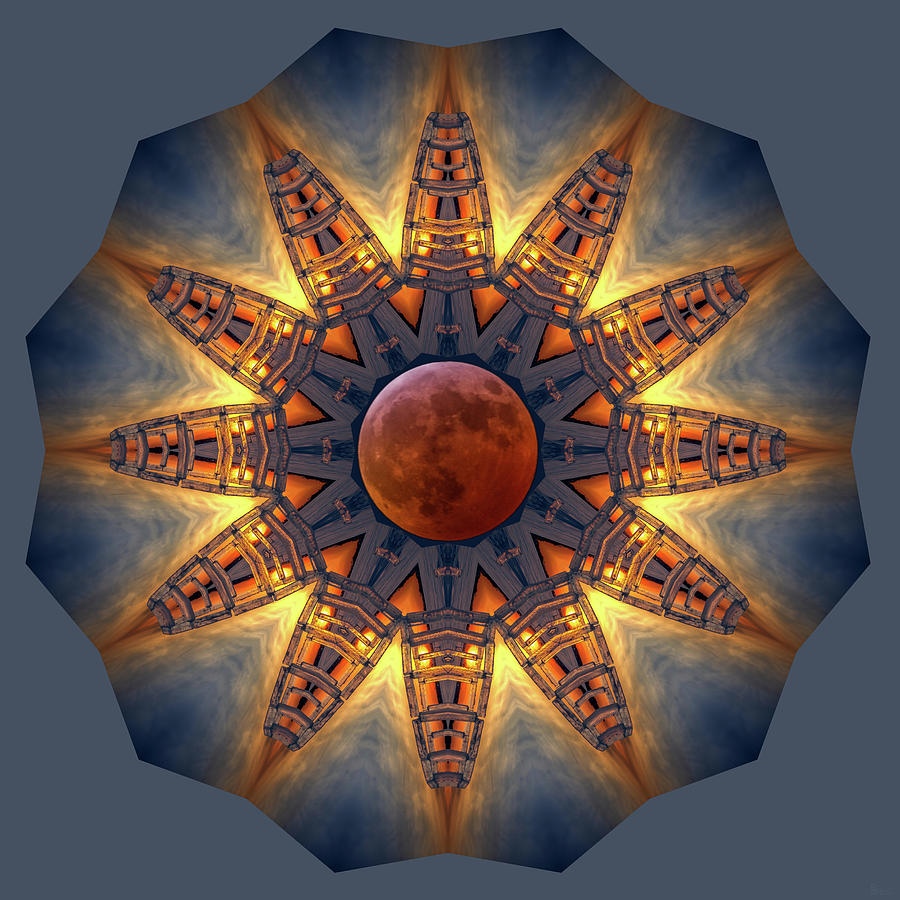 IceHenge Lunar Eclipse Mandala Photograph by Peter Herman