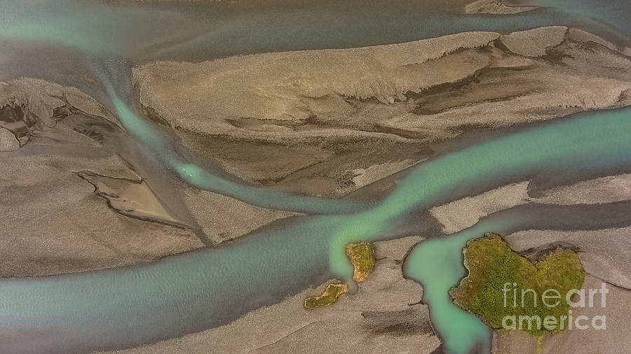 Iceland Aerial Rivers Abstract Photograph