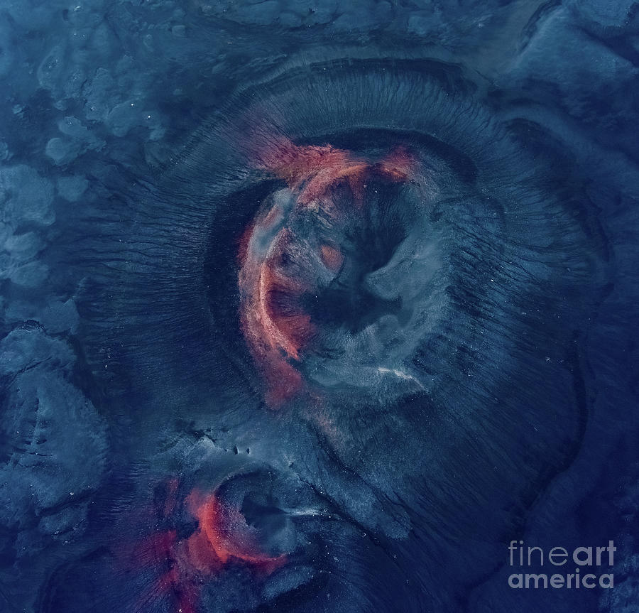 Iceland Blood Red Craters Photograph