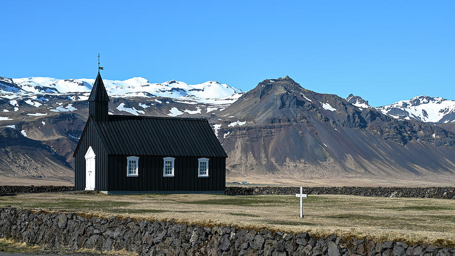 Iceland Budir Black Church 1 Photograph by William Kennedy