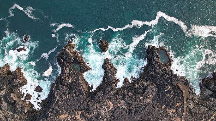 Iceland Drone Ocean Cliffs Photograph by William Kennedy