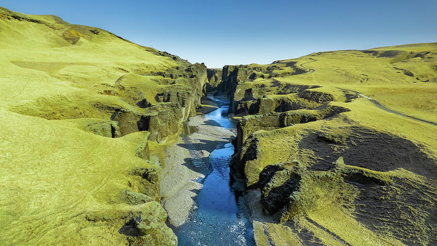 Iceland Fjadrargljufur Canyon Green Photograph by William Kennedy