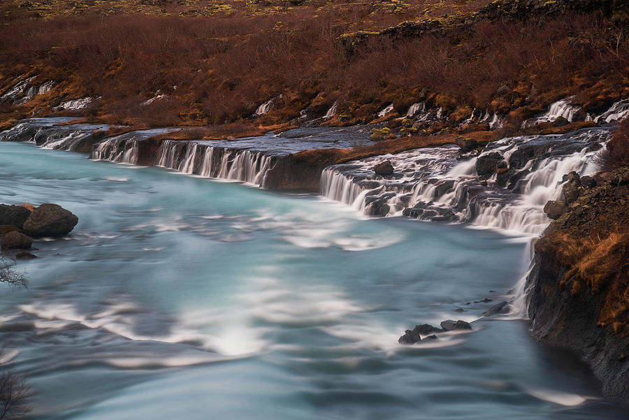 Iceland Hraunfosser Waterfall Reykholt Smooth River Photograph by Toby McGuire