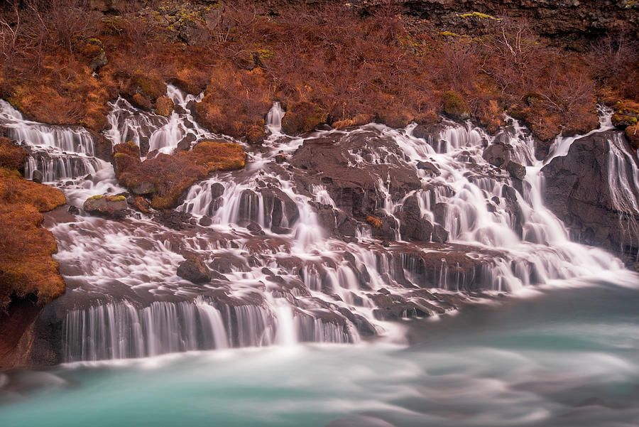 Iceland Hraunfossar Waterfall Reykholt Photograph by Toby McGuire