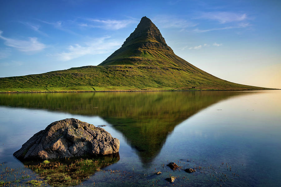 Iceland - Kirkjufell mirrored Photograph by Olivier Parent