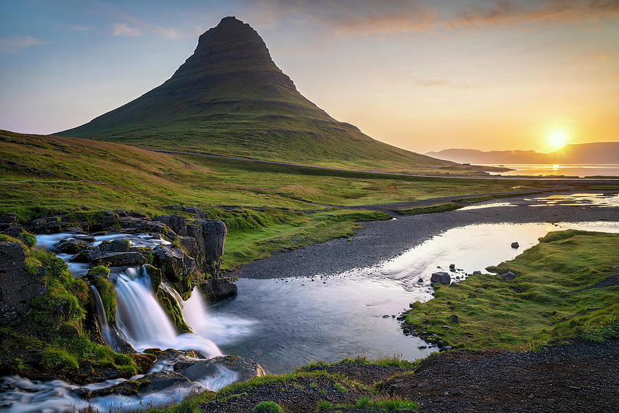 Iceland - Kirkjufell at sunrise Photograph by Olivier Parent