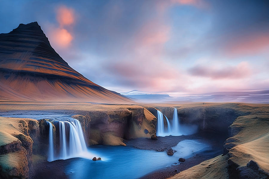 Fall Digital Art - Iceland Sunset by Manjik Pictures