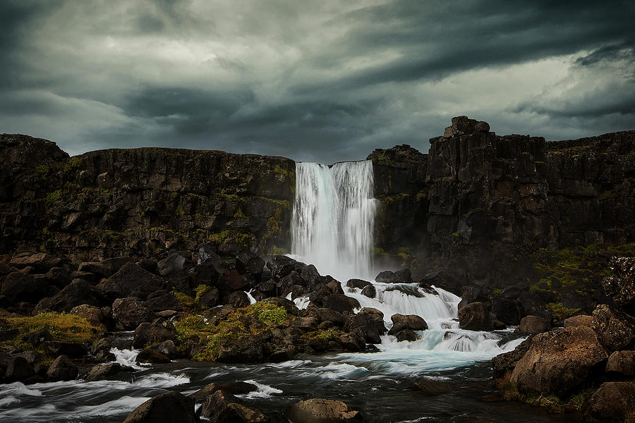 Iceland Waterfall Photograph by Jon Glaser
