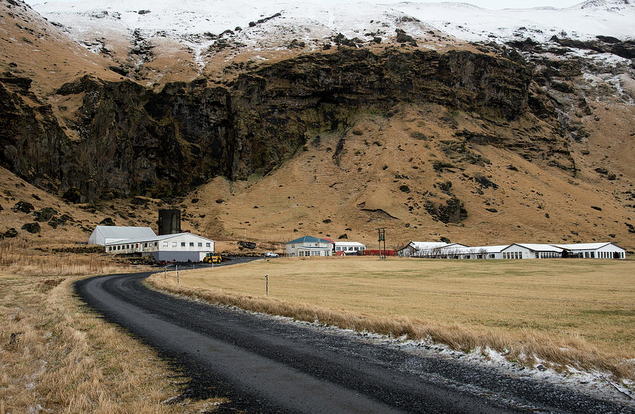  Icelandic landscape farmland under volcano Iceland Photograph by Michalakis Ppalis