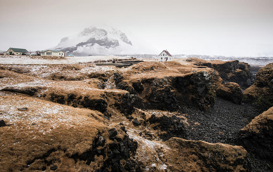 Lonely house in winter Iceland #1 Photograph by Michalakis Ppalis