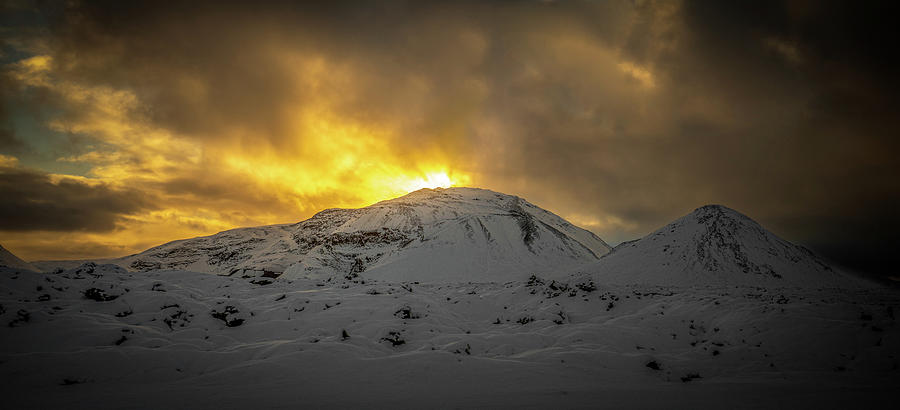 Icelandic Mountain Sunset Photograph by Nigel R Bell