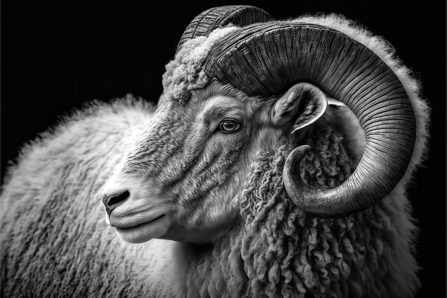 Icelandic Sheep Curl Digital Art by Wes and Dotty Weber