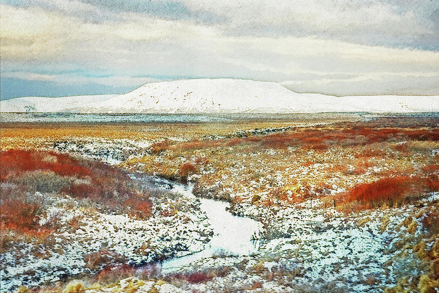 Icelandic snow landscape Digital Art by Frans Blok