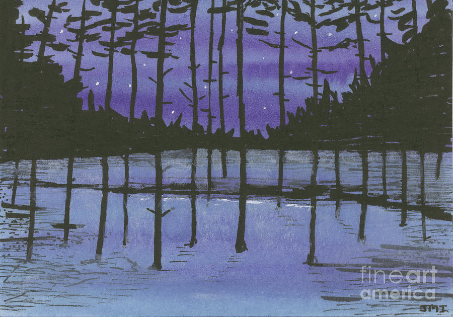 Icey Pines Painting by Jackie Irwin