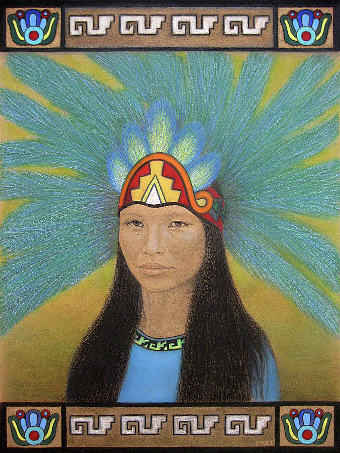 Feather Painting - Ichpochtli by Lynet McDonald