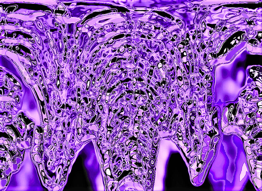 Icicle Formation - Purple Digital Art by Ronald Mills