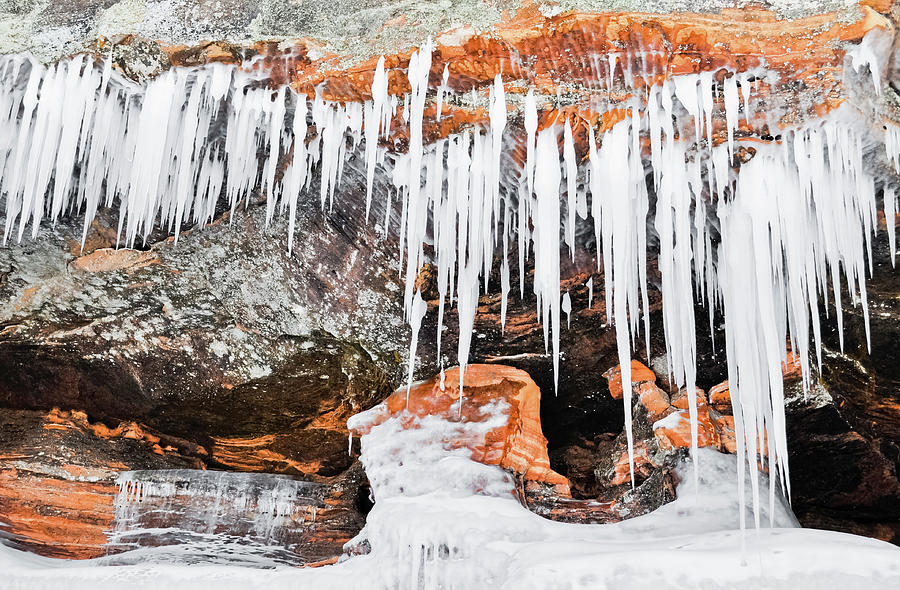 Icicles Apostle Islands Photograph by Kyle Hanson
