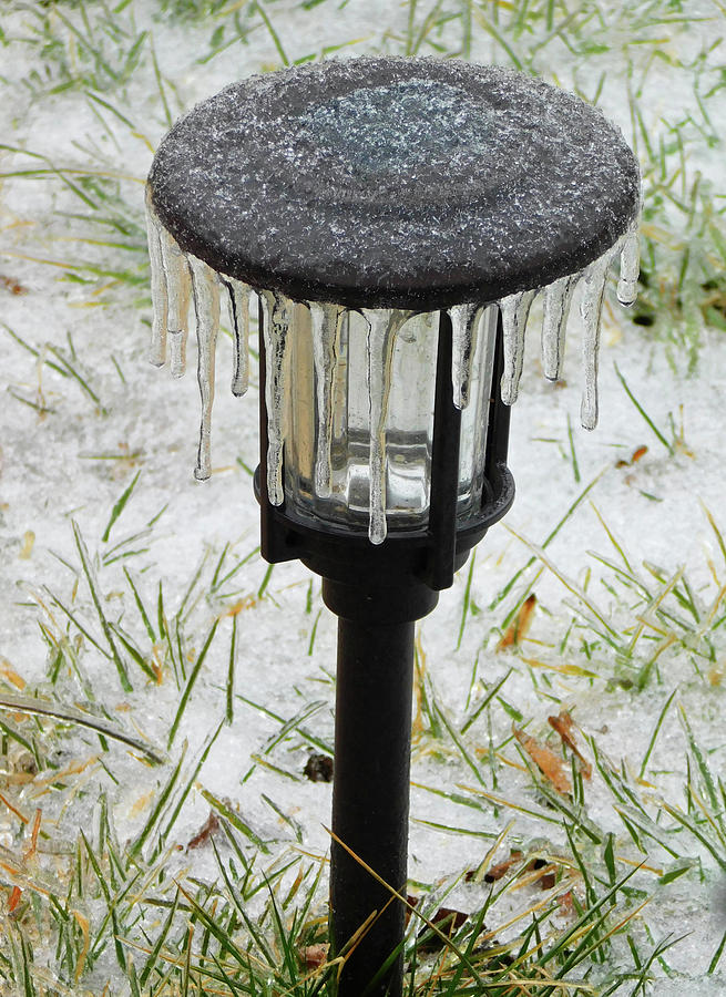 Icicles On Lamp Photograph by Emmy Marie Vickers