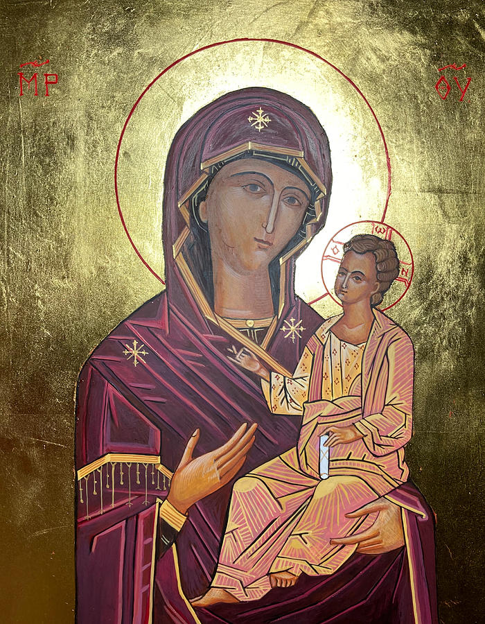 Icon of Mother and Child Painting by Holly Stone