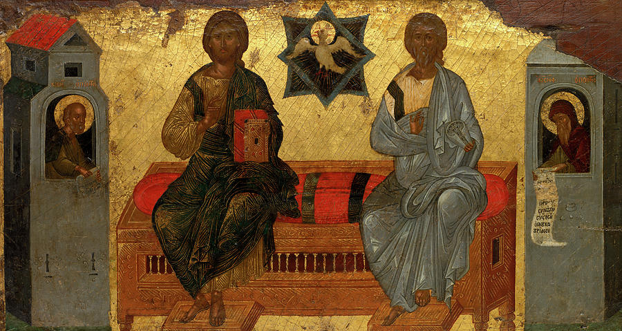Dove Painting - Icon of the New Testament Trinity by Byzantium