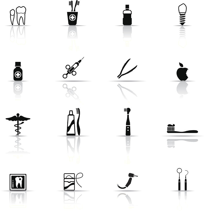 Icon Set, Dental Equipment Drawing by Roccomontoya