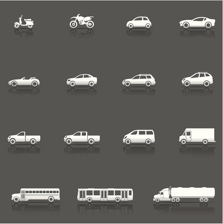 Icon Set, Vehicles and Cars Drawing by Roccomontoya
