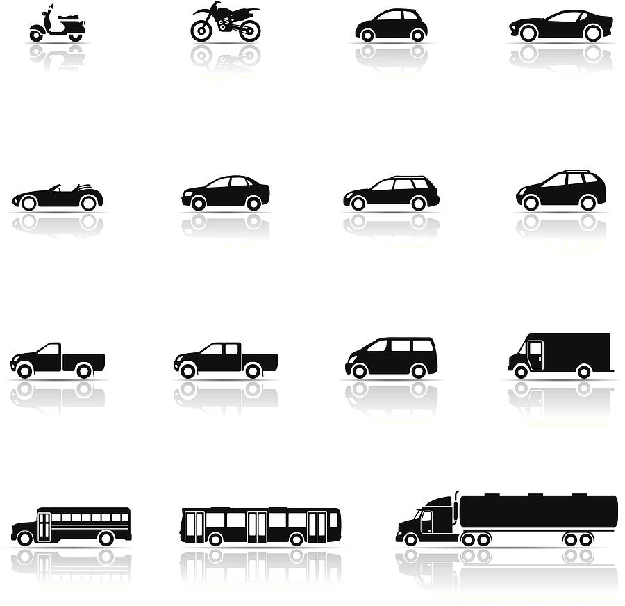 Icon set, Vehicles Drawing by Roccomontoya