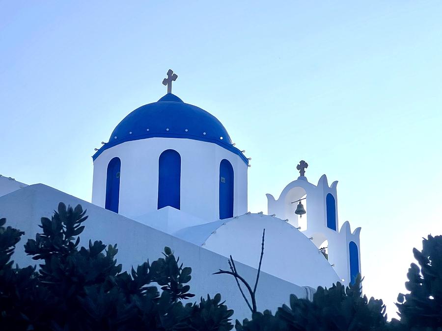 Iconic Blue-domed Greek Church Photograph by Carla Parris
