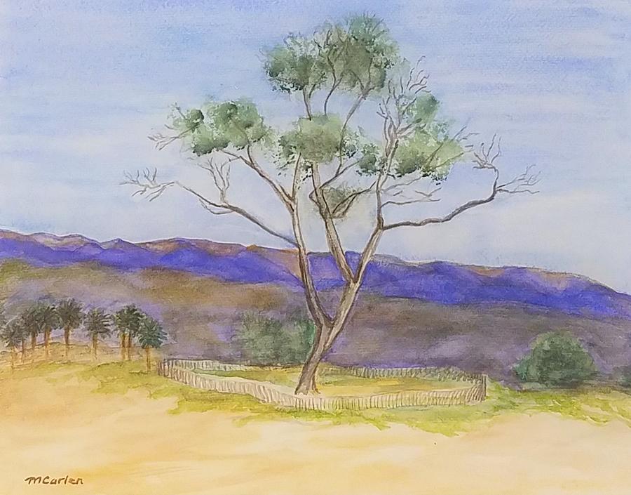 Iconic Carpinteria Beach Tree Painting by M Carlen