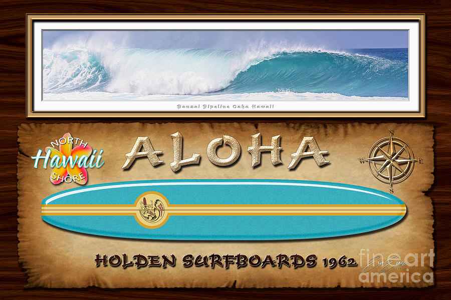 Surfboards Photograph - Iconic Holden Surfboards Classic 1962 Blue Surfboard by Aloha Art