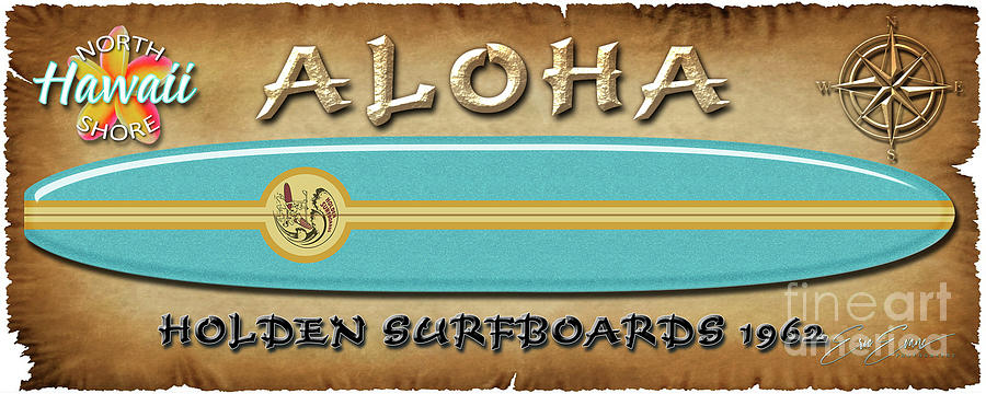 Iconic Holden Surfboards Classic 1962 Blue Surfboard Coffee Mug Photograph by Aloha Art