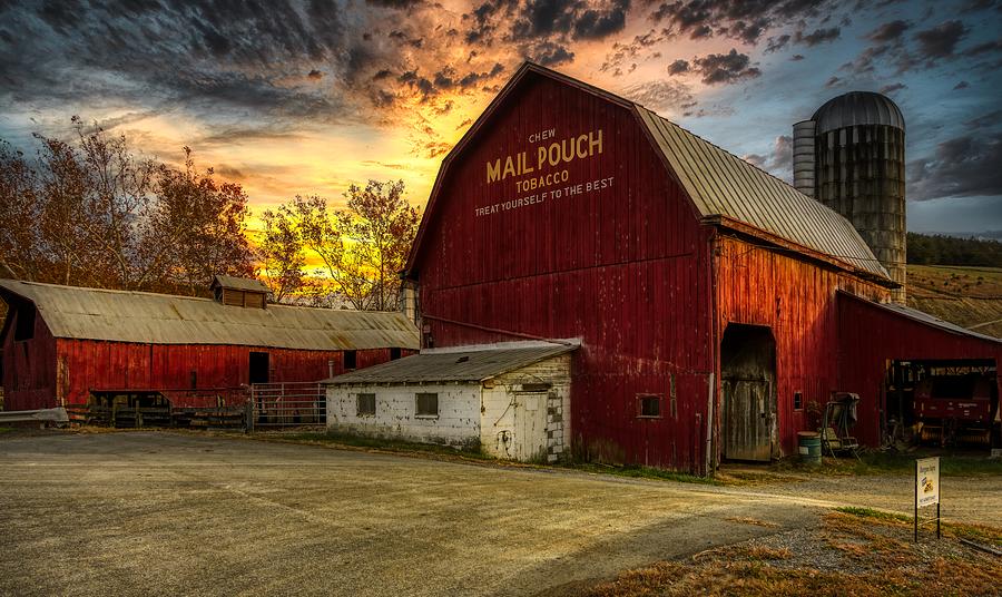 Sunset Photograph - Iconic Mail Pouch Tobacco Barn At Dusk #1 by Mountain Dreams