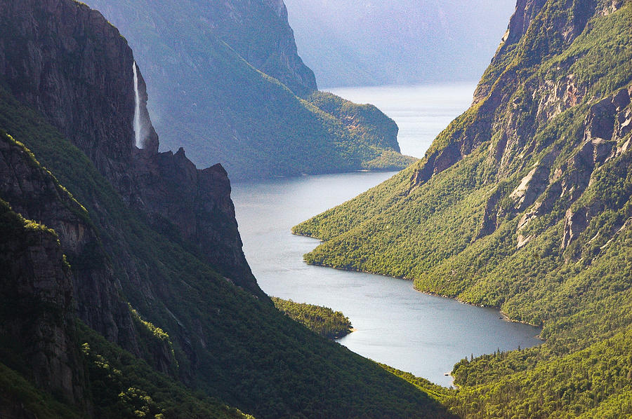 Iconic view of Western Brook Pond from the Long Range Traverse hiking trail, Gros Morne National Park, Newfoundland & Labrador, Canada Photograph by by Marc Guitard