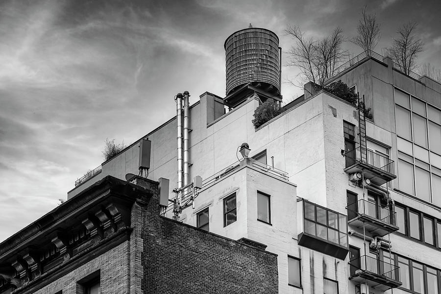 Iconic Water Tower NYC BW Photograph by Susan Candelario