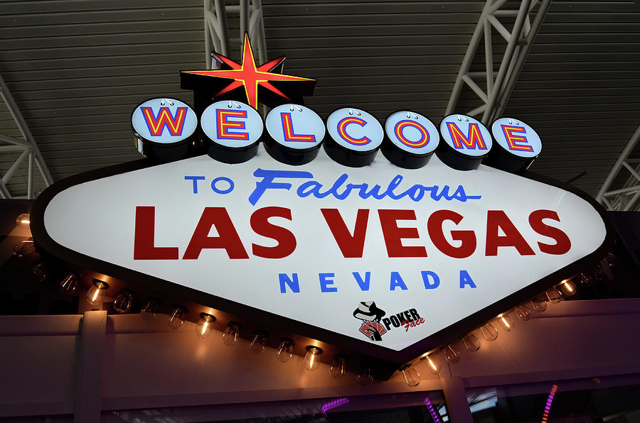 Iconic Welcome to Fabulous Las Vegas Airport Neon Sign Photograph by Shawn OBrien