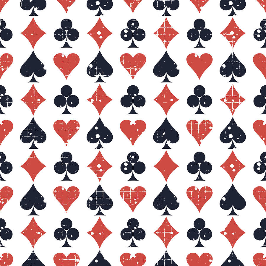 Icons of playing cards pattern Mixed Media by Julien - Fine Art America